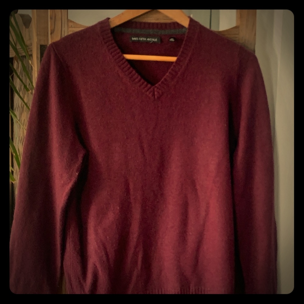 Warm, Maroon, Saks Fifth Avenue Sweatshirt.
